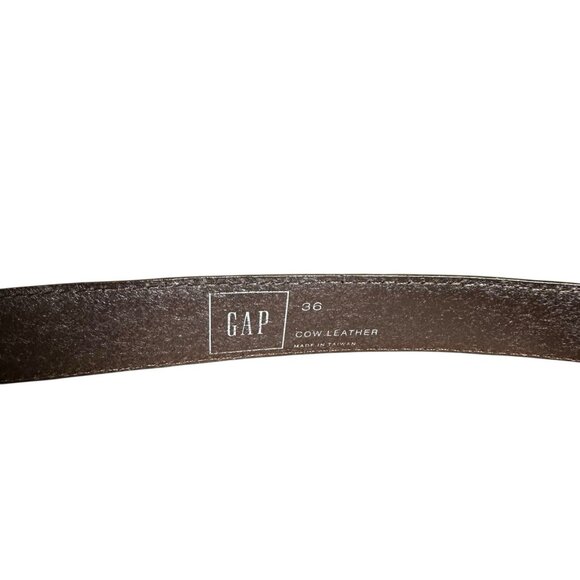 GAP Suede Cow Leather Belt Men’s Sz 36 Brown 1” Wide Chocolate Equestrian Preppy - Picture 7 of 10